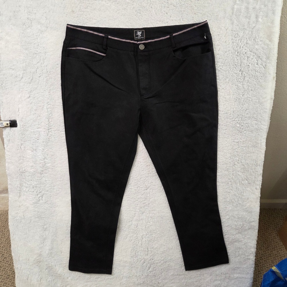 Unicorno Uomo Italia Black Mens Pants Size 42 Flat Front Casual Dress Pants